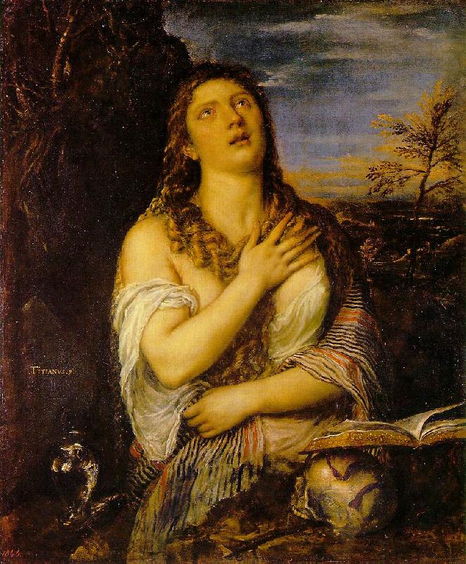 TIZIANO Vecellio Penitent Mary Magdalen r